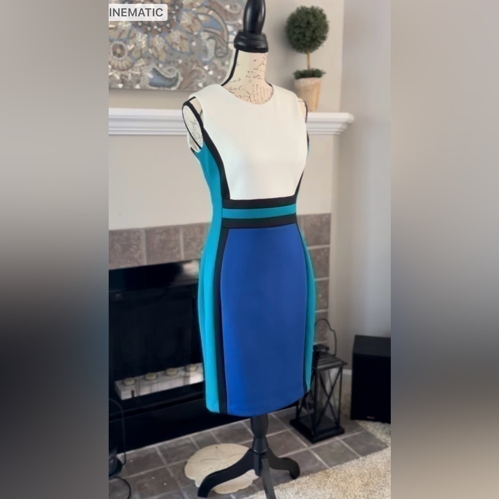 🖤GORGEOUS FABRIC! Pretty & Professional designer sheath dress, size 6-se… - Picture 3 of 14
